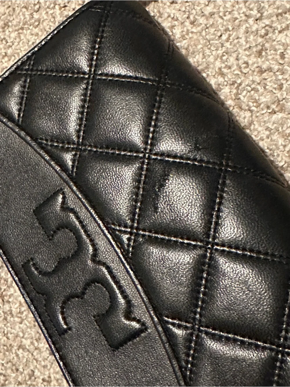 Tory Burch Black Quilted Leather Crossbody with Gold Chain - Picture 5 of 8